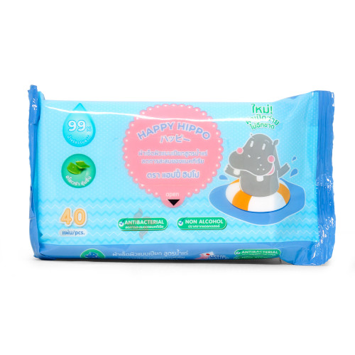 HAPPY HIPPO 消毒濕紙巾 40枚入 (此為平行進口產品)