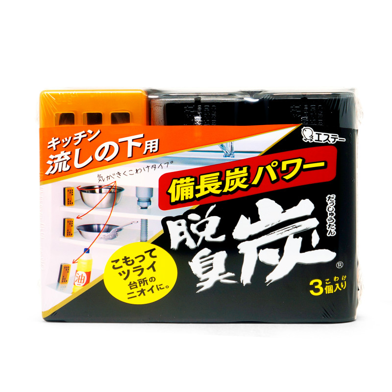 雞仔牌備長炭廚房水槽下方除臭劑55g X 3個 此為平行進口產品